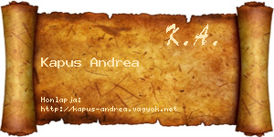 Kapus Andrea névjegykártya